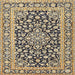 Round Machine Washable Traditional Brown Gold Rug, wshtr1239