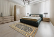 Machine Washable Traditional Brown Gold Rug in a Bedroom, wshtr1239