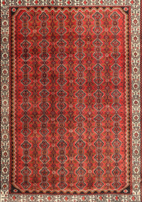 Machine Washable Traditional Rust Pink Rug, wshtr1240