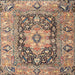 Square Traditional Reddish Brown Animal Rug, tr1241