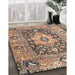 Machine Washable Traditional Sepia Brown Rug in a Family Room, wshtr1241