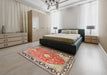 Traditional Brown Medallion Rug in a Bedroom, tr1242