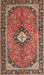 Traditional Saffron Red Medallion Rug, tr1243