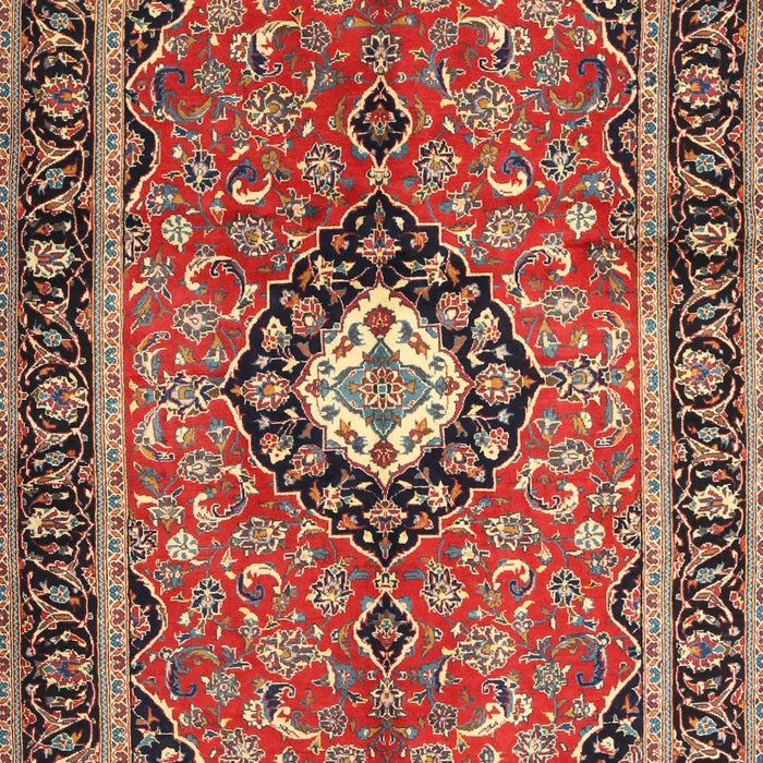 Machine Washable Traditional Saffron Red Rug, wshtr1243