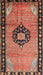 Machine Washable Traditional Brown Red Rug, wshtr1244