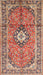 Traditional Brown Red Medallion Rug, tr1245