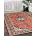 Machine Washable Traditional Brown Red Rug in a Family Room, wshtr1245