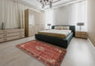 Machine Washable Traditional Rust Pink Rug in a Bedroom, wshtr1246