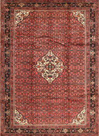 Machine Washable Traditional Rust Pink Rug, wshtr1246