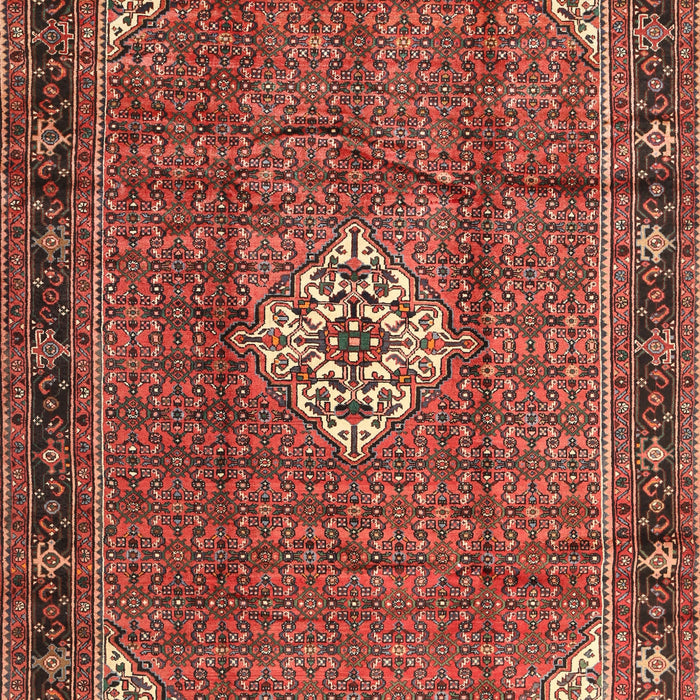 Machine Washable Traditional Rust Pink Rug, wshtr1246