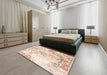 Traditional Beige Persian Rug in a Bedroom, tr1247