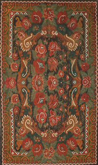 Machine Washable Traditional Sienna Brown Rug, wshtr124