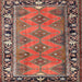 Square Traditional Orange Salmon Pink Persian Rug, tr1251