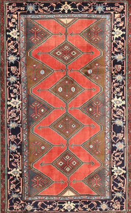 Machine Washable Traditional Orange Salmon Pink Rug, wshtr1251