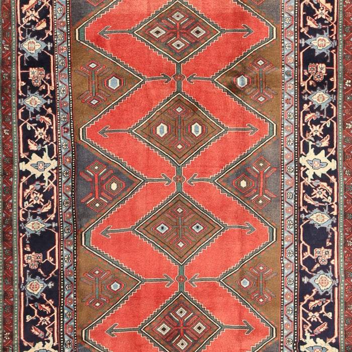 Machine Washable Traditional Orange Salmon Pink Rug, wshtr1251