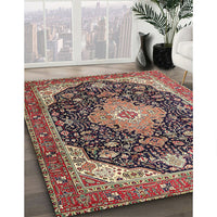 Traditional Camel Brown Medallion Rug, tr1252