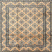 Round Machine Washable Traditional Brown Rug, wshtr1253