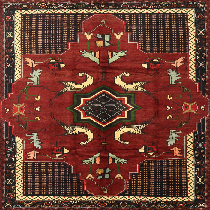 Square Traditional Reddish Brown Persian Rug, tr1254