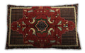 Traditional Classic Rectangular Red Brown Lumbar Throw Pillow, 13 inch by 19 inch, lbtr1254