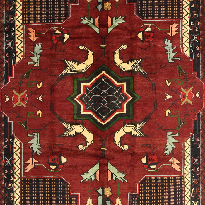 Machine Washable Traditional Red Brown Rug, wshtr1254