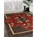 Machine Washable Traditional Red Brown Rug in a Family Room, wshtr1254