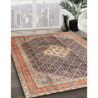 Traditional Chestnut Brown Medallion Rug, tr1255