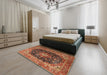 Traditional Red Medallion Rug in a Bedroom, tr1257