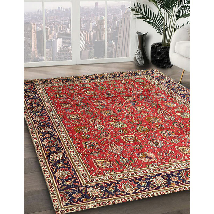 Machine Washable Traditional Peru Brown Rug in a Family Room, wshtr1258