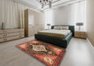 Machine Washable Traditional Saffron Red Rug in a Bedroom, wshtr1261