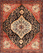 Machine Washable Traditional Saffron Red Rug, wshtr1261