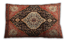Traditional Classic Rectangular Saffron Red Lumbar Throw Pillow, 13 inch by 19 inch, lbtr1261