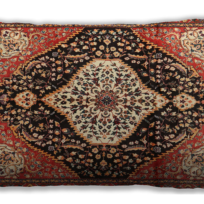 Traditional Classic Rectangular Saffron Red Lumbar Throw Pillow, 13 inch by 19 inch, lbtr1261
