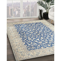 Traditional Slate Blue Grey Persian Rug, tr1263