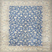 Square Traditional Slate Blue Grey Persian Rug, tr1263