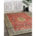 Traditional Fire Brick Red Medallion Rug in Family Room, tr1265