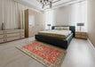 Machine Washable Traditional Fire Brick Red Rug in a Bedroom, wshtr1265