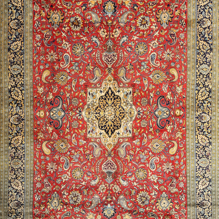Traditional Fire Brick Red Medallion Rug, tr1265