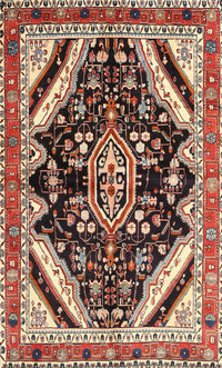 Machine Washable Traditional Saffron Red Rug, wshtr1266