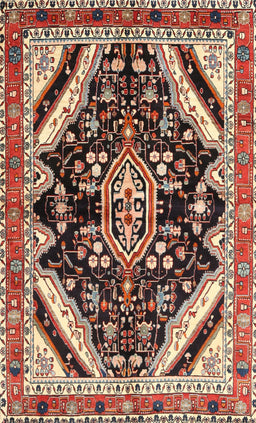 Machine Washable Traditional Saffron Red Rug, wshtr1266