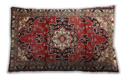 Traditional Classic Rectangular Saffron Red Lumbar Throw Pillow, 13 inch by 19 inch, lbtr1268
