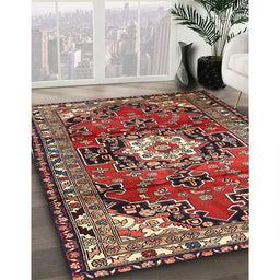 Machine Washable Traditional Saffron Red Rug in a Family Room, wshtr1268
