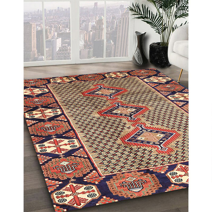 Traditional Sand Brown Persian Rug in Family Room, tr1269