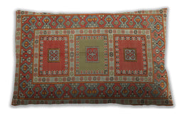 Traditional Classic Rectangular Red Lumbar Throw Pillow, 13 inch by 19 inch, lbtr126