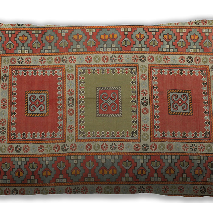 Traditional Classic Rectangular Red Lumbar Throw Pillow, 13 inch by 19 inch, lbtr126