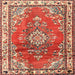 Round Machine Washable Traditional Sandy Brown Rug, wshtr1270