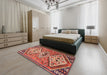 Traditional Tangerine Pink Persian Rug in a Bedroom, tr1271