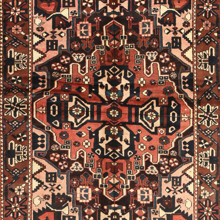 Machine Washable Traditional Orange Brown Rug, wshtr1272
