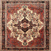 Square Traditional Sand Brown Persian Rug, tr1274