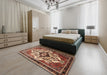 Traditional Sand Brown Persian Rug in a Bedroom, tr1274