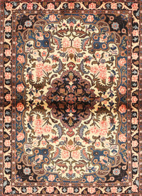 Machine Washable Traditional Red Brown Rug, wshtr1276